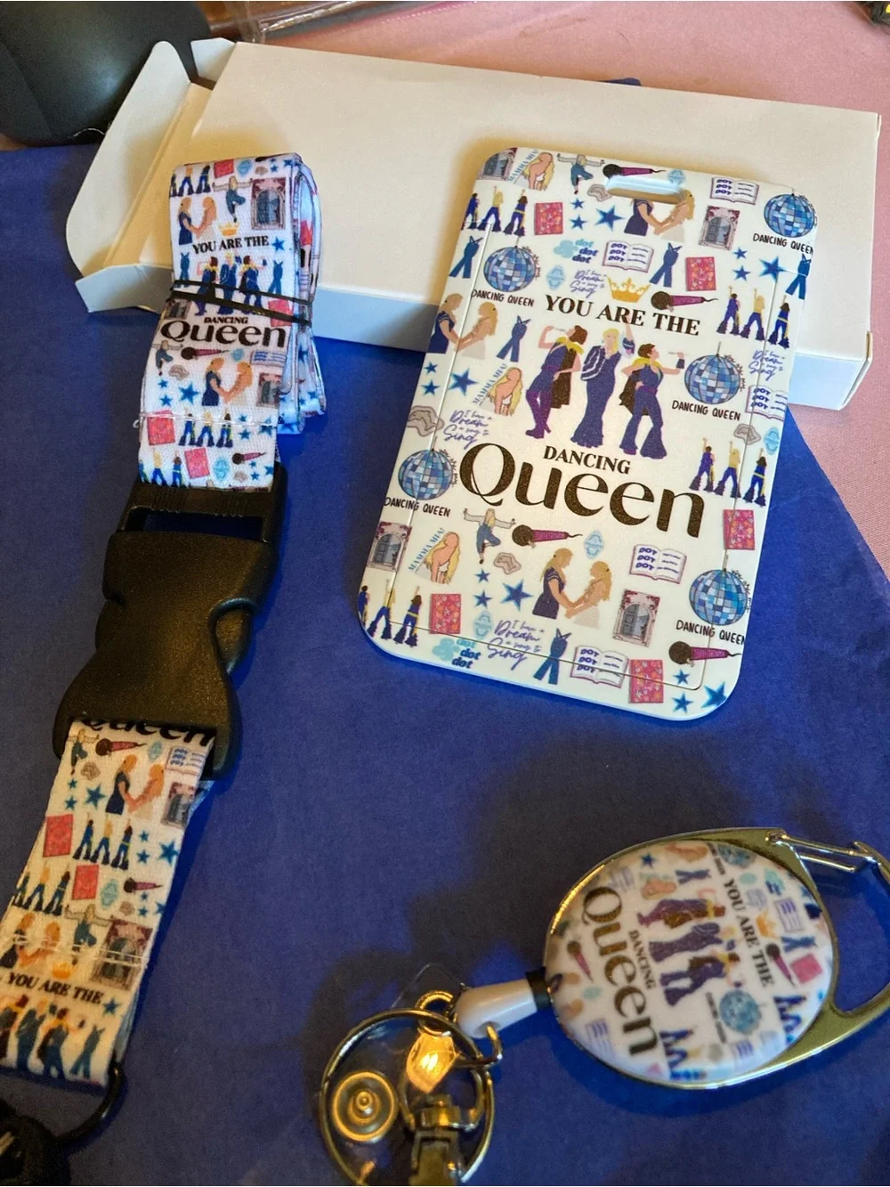 Source Unknown White Multi-Color 'Dancing Queen' Lanyard Set